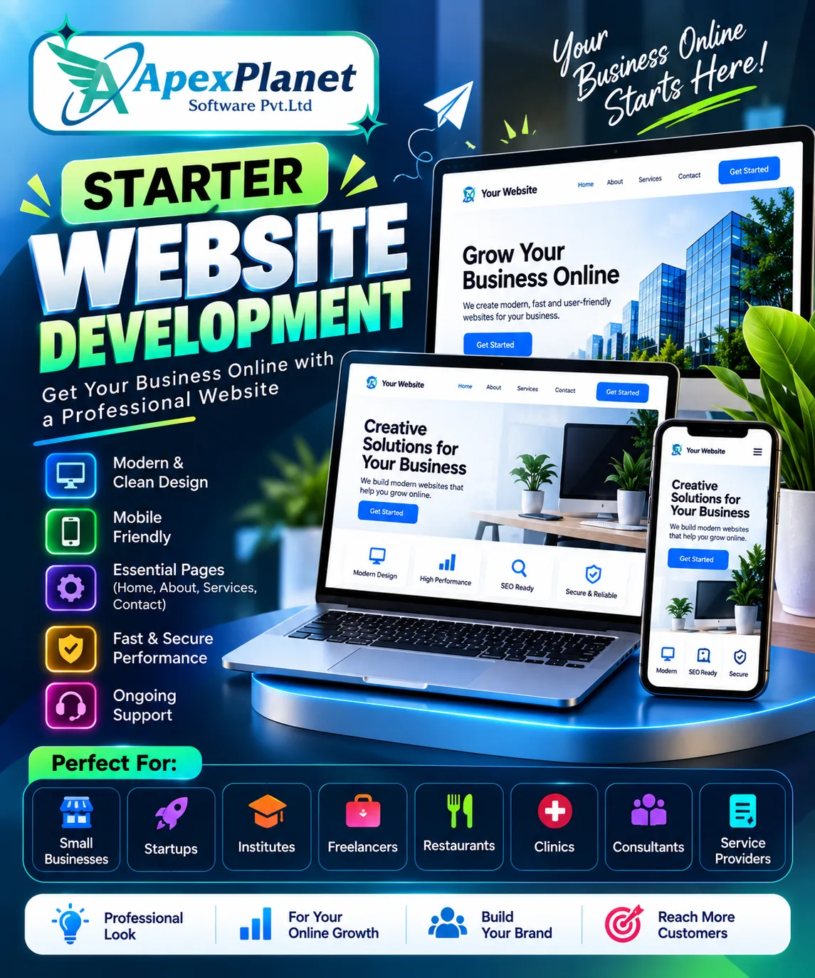Starter Website Development – ₹9,439 (GST Included)